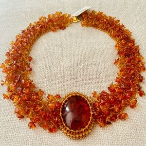 A must have for the Fire Horse year! Elegant Amber Beaded Necklace.
